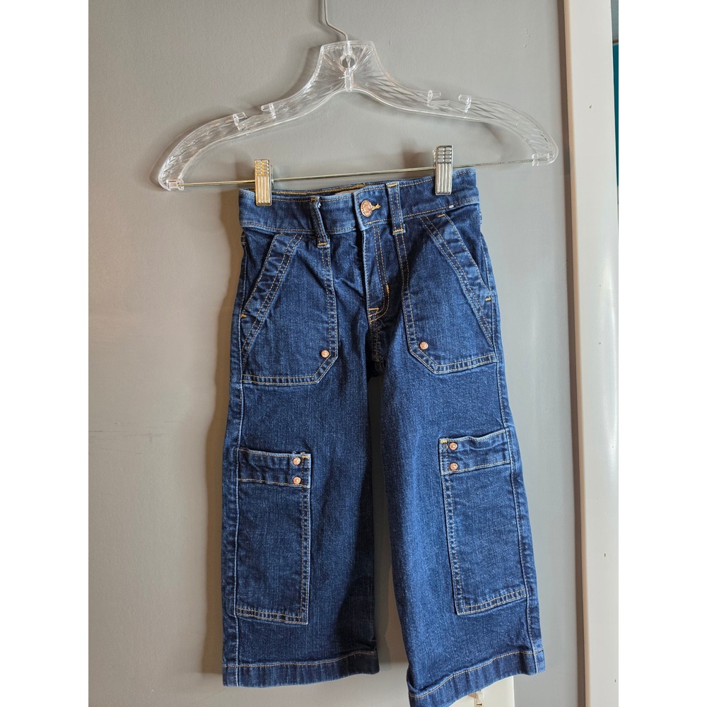 Abercrombie Kids High Rise Wide Leg Carpenter Jeans Dark Wash Size 5/6 Short
